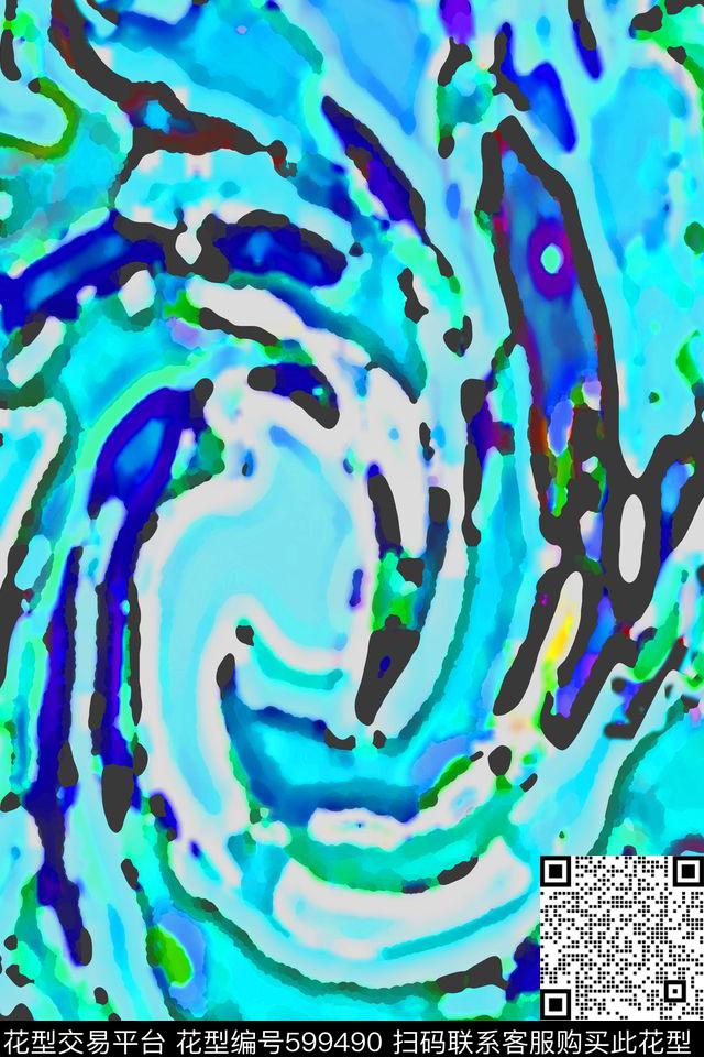 肌理图案缤纷色彩丝巾围巾秀场数码印花华亿平台下载（图片编号: 599490） - 瓦栏（Walan）