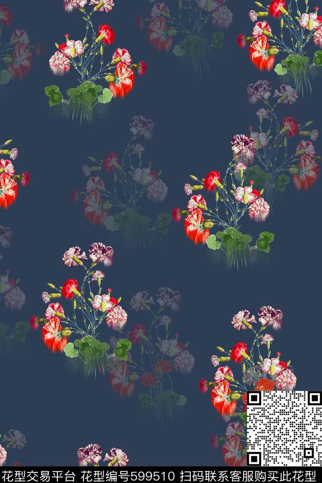 小花定位中老年数码印花华亿平台下载（图片编号: 599510） - 瓦栏（Walan）