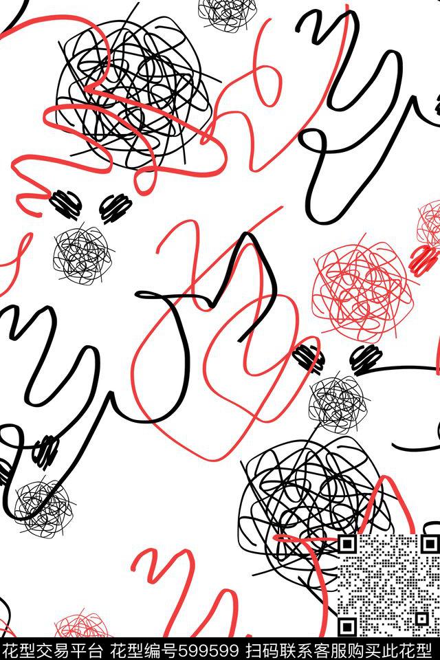 L.D~趣味L.D~线条L.D~手绘传统印花华亿平台下载（图片编号: 599599） - 瓦栏（Walan）