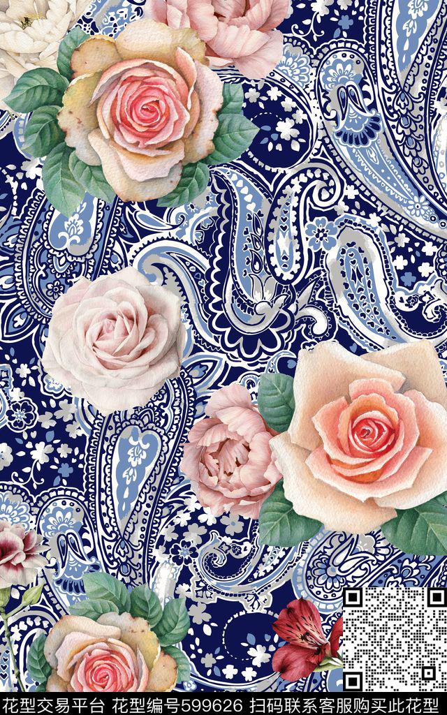 三色堇向日葵百合数码印花华亿平台下载（图片编号: 599626） - 瓦栏（Walan）