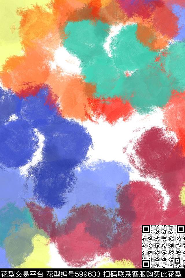 水彩波点几何数码印花华亿平台下载（图片编号: 599633） - 瓦栏（Walan）