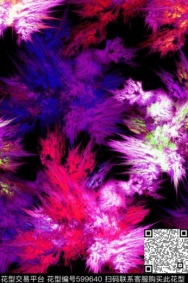 复古彩色抽象数码印花华亿平台下载（图片编号: 599640） - 瓦栏（Walan）