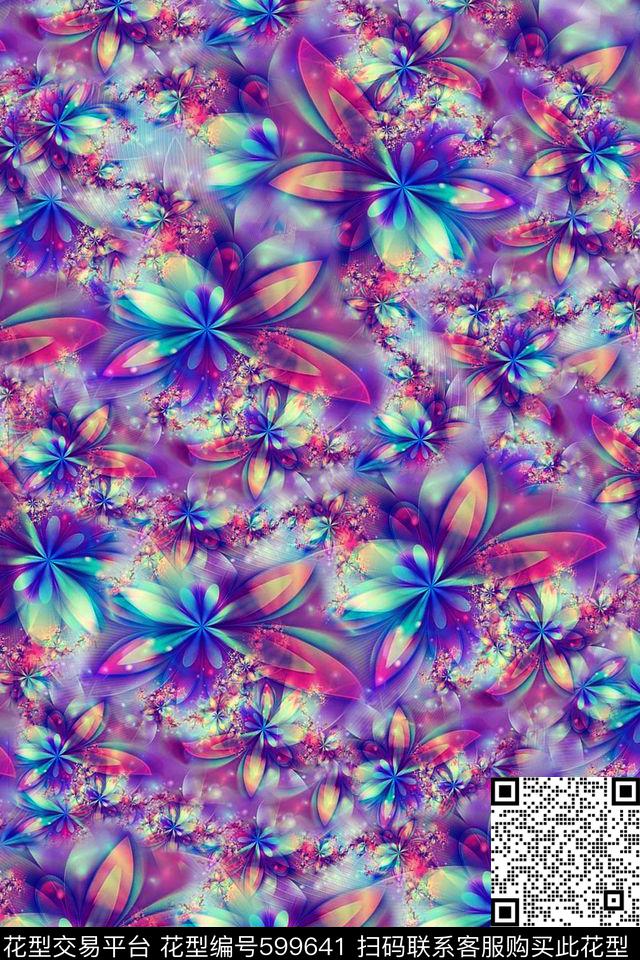 分形艺术抽象时尚印花华亿平台下载（图片编号: 599641） - 瓦栏（Walan）