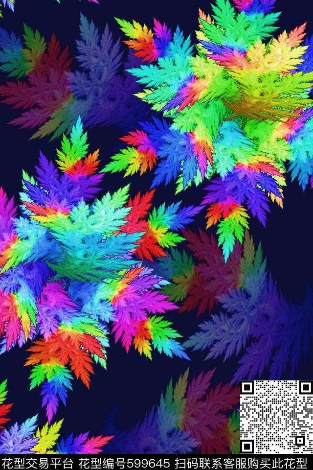 花卉时尚彩色数码印花华亿平台下载（图片编号: 599645） - 瓦栏（Walan）