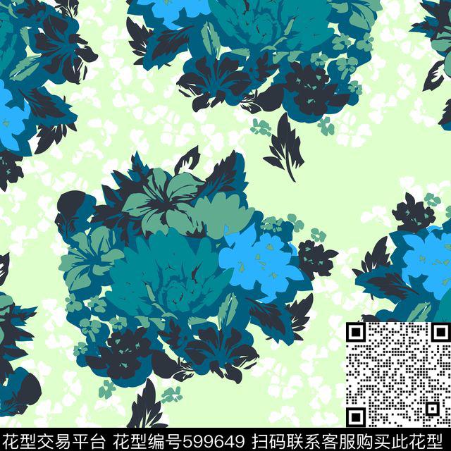 乱花花朵花卉传统印花华亿平台下载（图片编号: 599649） - 瓦栏（Walan）