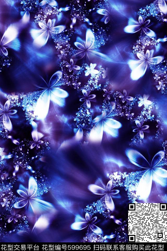 分形艺术时尚花朵数码印花华亿平台下载（图片编号: 599695） - 瓦栏（Walan）
