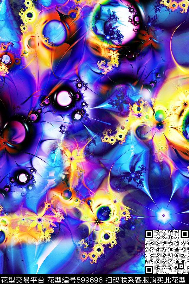 分形艺术时尚色彩数码印花华亿平台下载（图片编号: 599696） - 瓦栏（Walan）