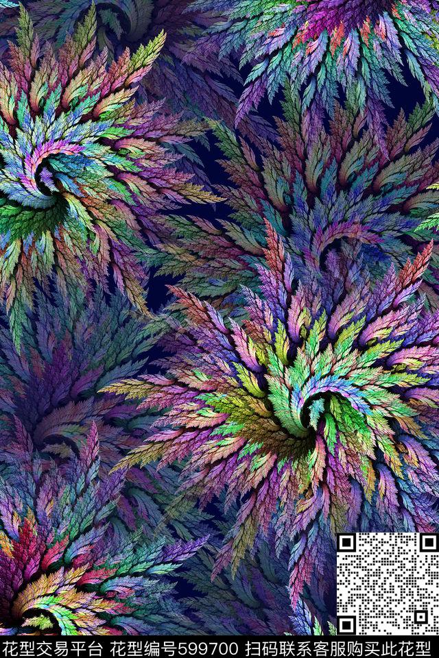 抽象几何炫彩数码印花华亿平台下载（图片编号: 599700） - 瓦栏（Walan）