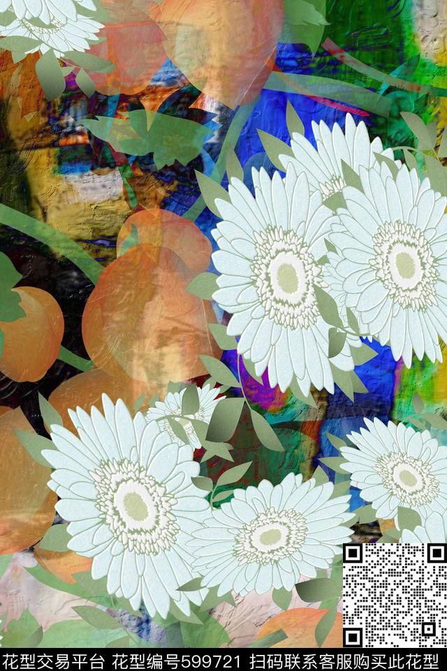 小清新风景波西米亚数码印花华亿平台下载（图片编号: 599721） - 瓦栏（Walan）