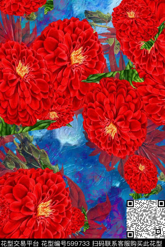 民族风中国风风景数码印花华亿平台下载（图片编号: 599733） - 瓦栏（Walan）