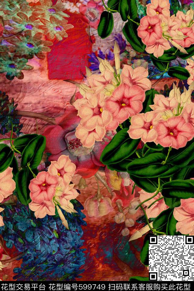 波西米亚风景趣味数码印花华亿平台下载（图片编号: 599749） - 瓦栏（Walan）