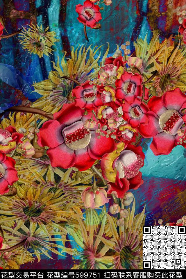 中国风民族风波西米亚数码印花华亿平台下载（图片编号: 599751） - 瓦栏（Walan）