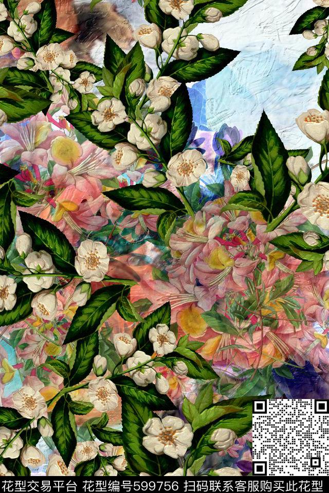 中国风波西米亚小碎花数码印花华亿平台下载（图片编号: 599756） - 瓦栏（Walan）