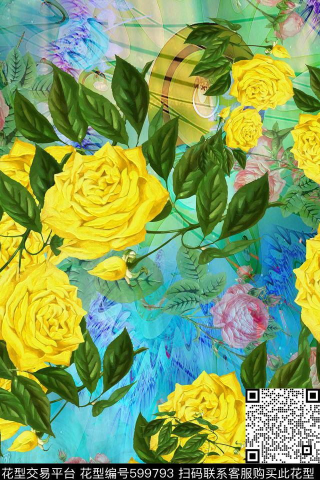 趣味民族风波西米亚数码印花华亿平台下载（图片编号: 599793） - 瓦栏（Walan）