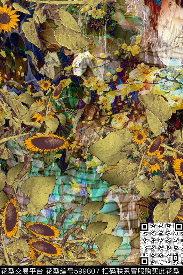 中国风民族风风景数码印花华亿平台下载（图片编号: 599807） - 瓦栏（Walan）