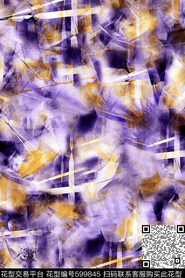 抽象水彩。晕彩刷纹数码印花华亿平台下载（图片编号: 599845） - 瓦栏（Walan）