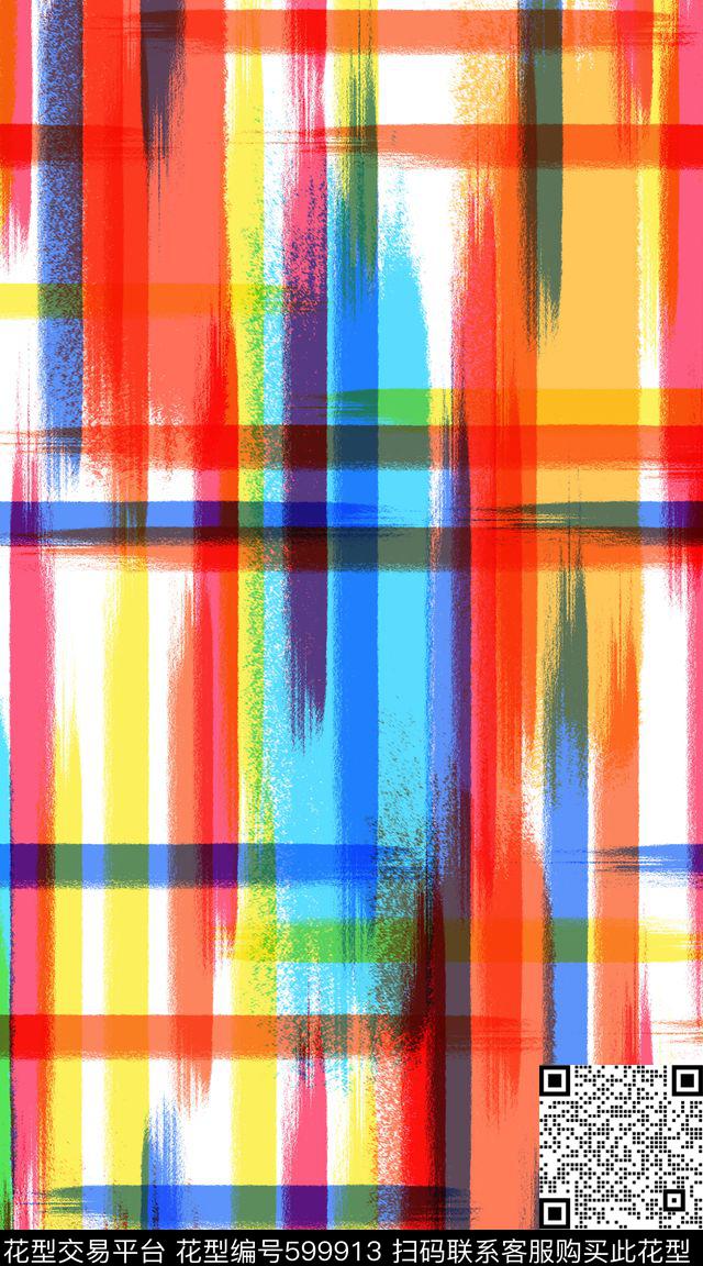 水彩时尚抽象数码印花华亿平台下载（图片编号: 599913） - 瓦栏（Walan）