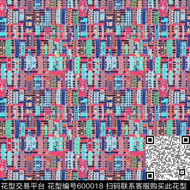 趣味手链手带牛钉挂钩数码印花华亿平台下载（图片编号: 600018） - 瓦栏（Walan）
