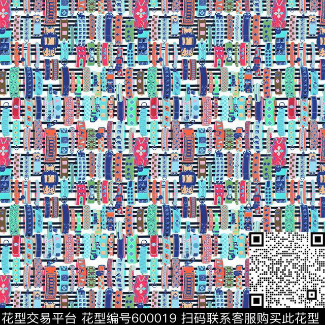 趣味手链手带牛钉挂钩数码印花华亿平台下载（图片编号: 600019） - 瓦栏（Walan）