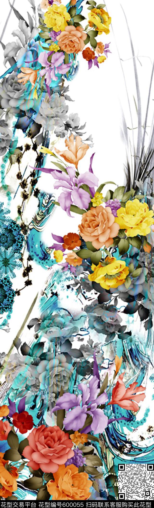 水彩定位中老年数码印花华亿平台下载（图片编号: 600055） - 瓦栏（Walan）