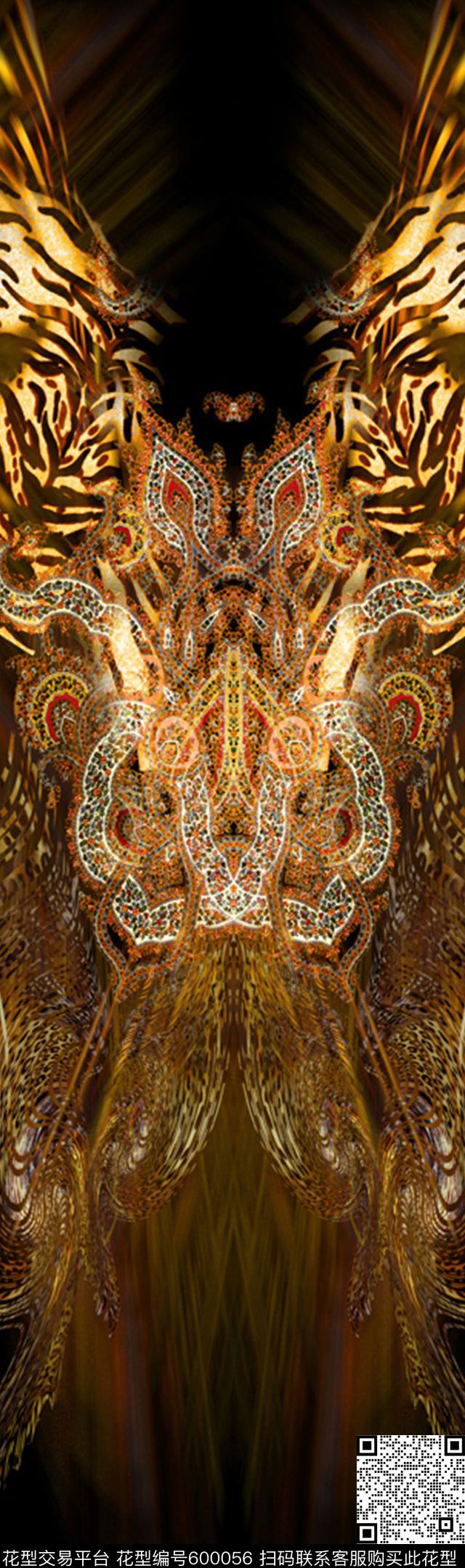动物纹定位佩兹利数码印花华亿平台下载（图片编号: 600056） - 瓦栏（Walan）