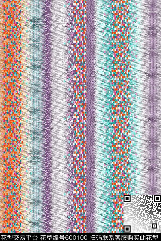 手绘花卉定位花数码印花华亿平台下载（图片编号: 600100） - 瓦栏（Walan）