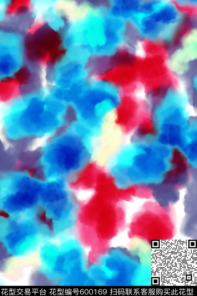 女装肌理水彩数码印花华亿平台下载（图片编号: 600169） - 瓦栏（Walan）