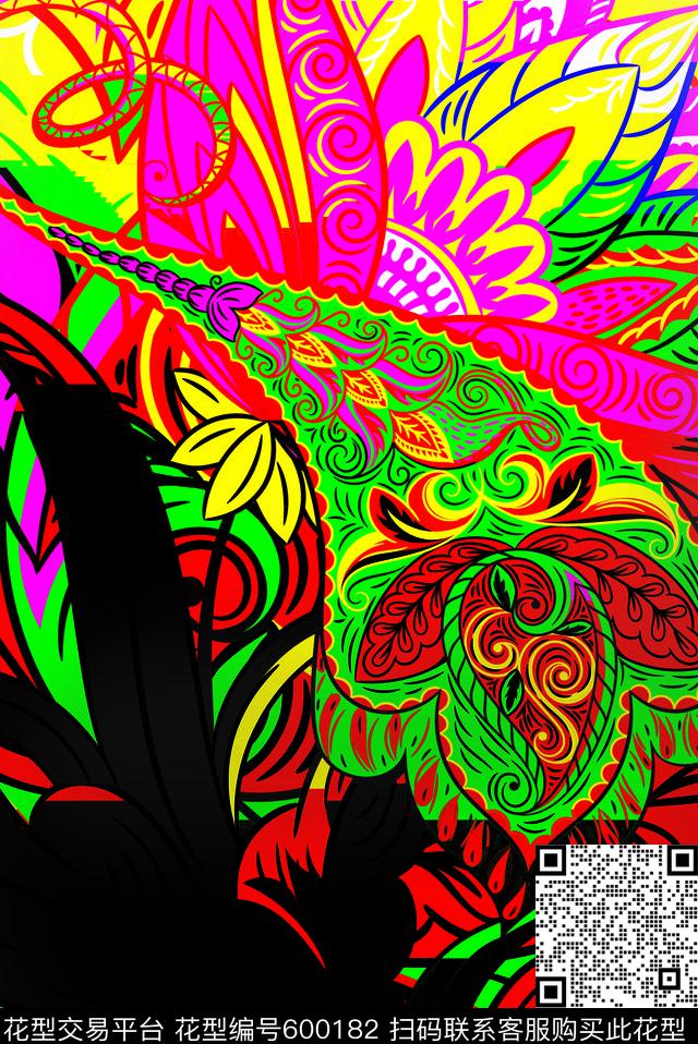 妖娆色戒迷幻新主义浓妆与混搭真彩原创时尚摩登前卫电子潮数码印花华亿平台下载（图片编号: 600182） - 瓦栏（Walan）