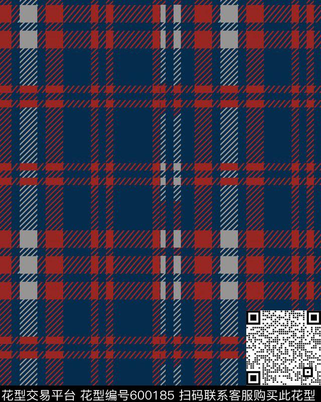 格子撞色绅士数码印花华亿平台下载（图片编号: 600185） - 瓦栏（Walan）