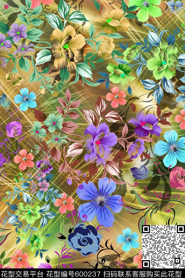 零点--女装花朵花卉数码印花华亿平台下载（图片编号: 600237） - 瓦栏（Walan）