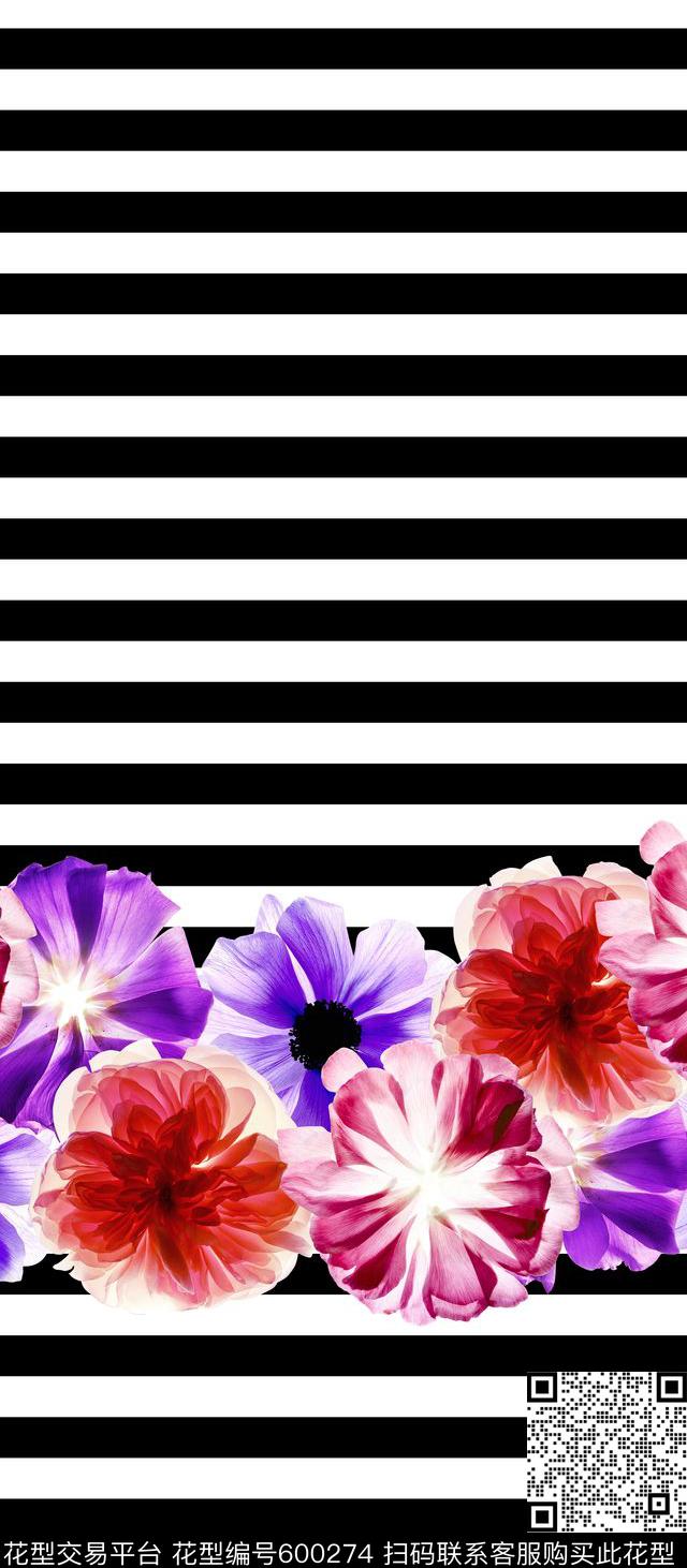 女装长裙印花花朵手绘花数码印花华亿平台下载（图片编号: 600274） - 瓦栏（Walan）