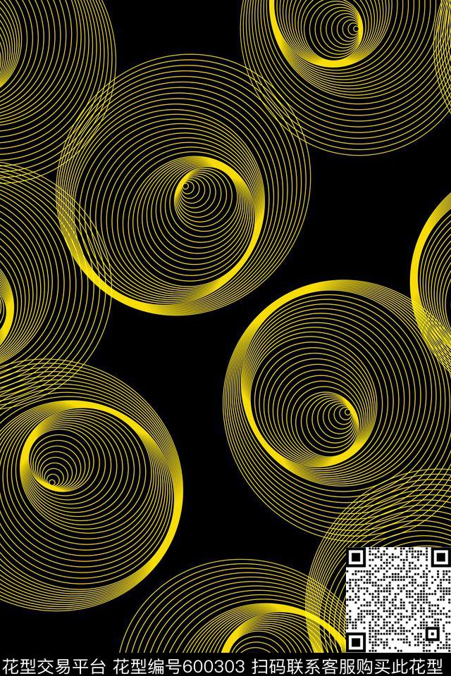 几何线条螺旋传统印花华亿平台下载（图片编号: 600303） - 瓦栏（Walan）