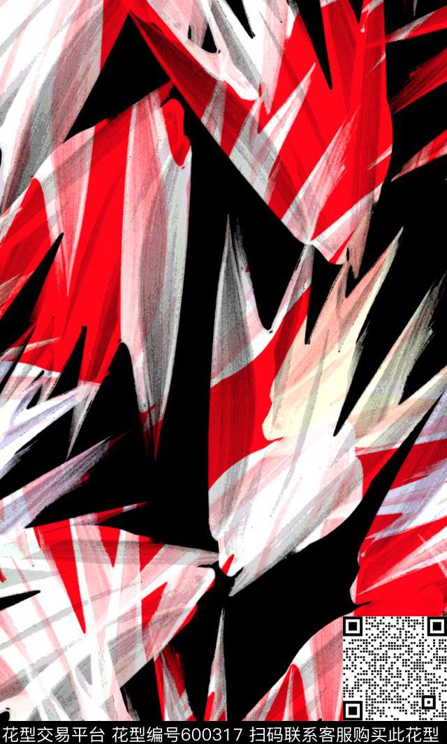 抽象色块数码印花华亿平台下载（图片编号: 600317） - 瓦栏（Walan）