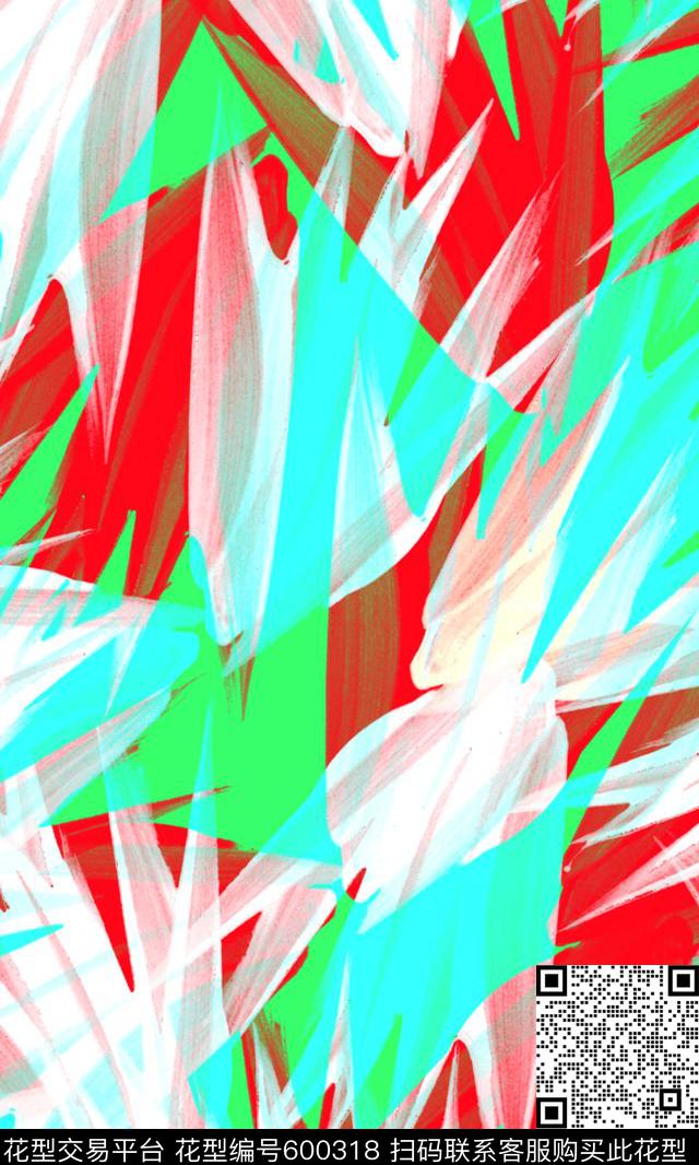 抽象色块数码印花华亿平台下载（图片编号: 600318） - 瓦栏（Walan）