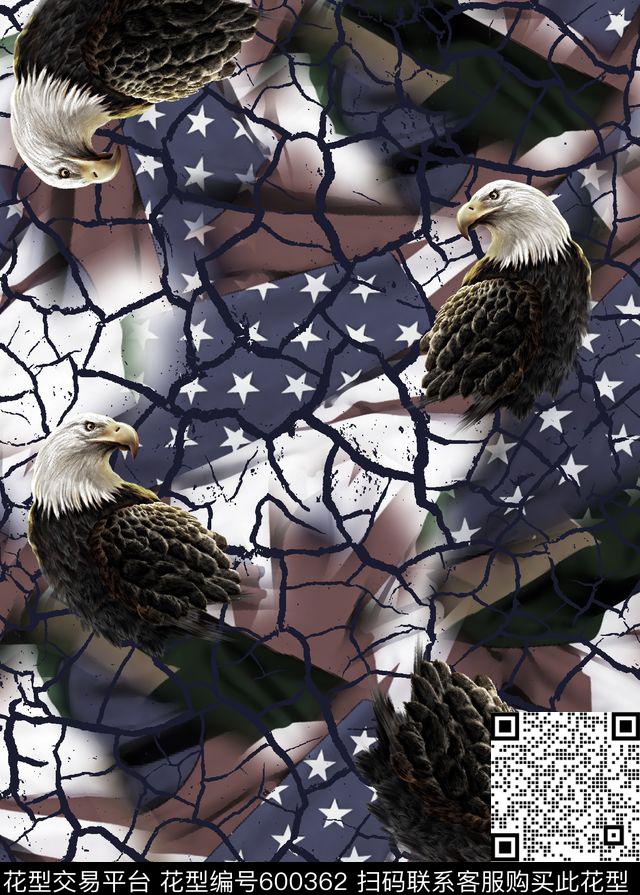 老鹰纹理底纹男装T恤数码印花华亿平台下载（图片编号: 600362） - 瓦栏（Walan）