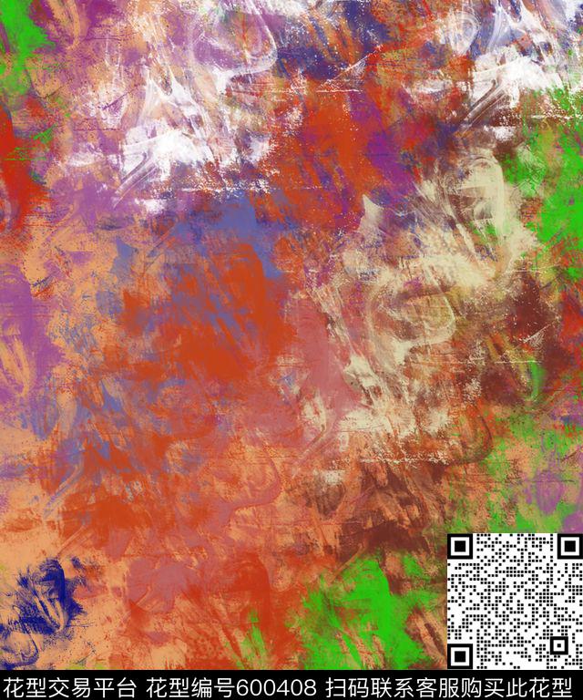 个性时尚绚丽数码印花华亿平台下载（图片编号: 600408） - 瓦栏（Walan）