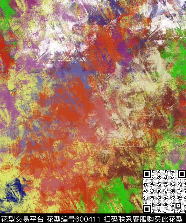 个性时尚绚丽数码印花华亿平台下载（图片编号: 600411） - 瓦栏（Walan）