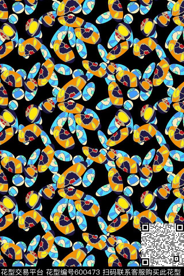 风格花卉趣味图案抽象风格传统印花华亿平台下载（图片编号: 600473） - 瓦栏（Walan）