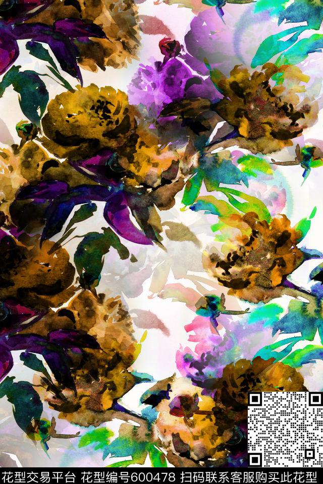 大花数码印花华亿平台下载（图片编号: 600478） - 瓦栏（Walan）