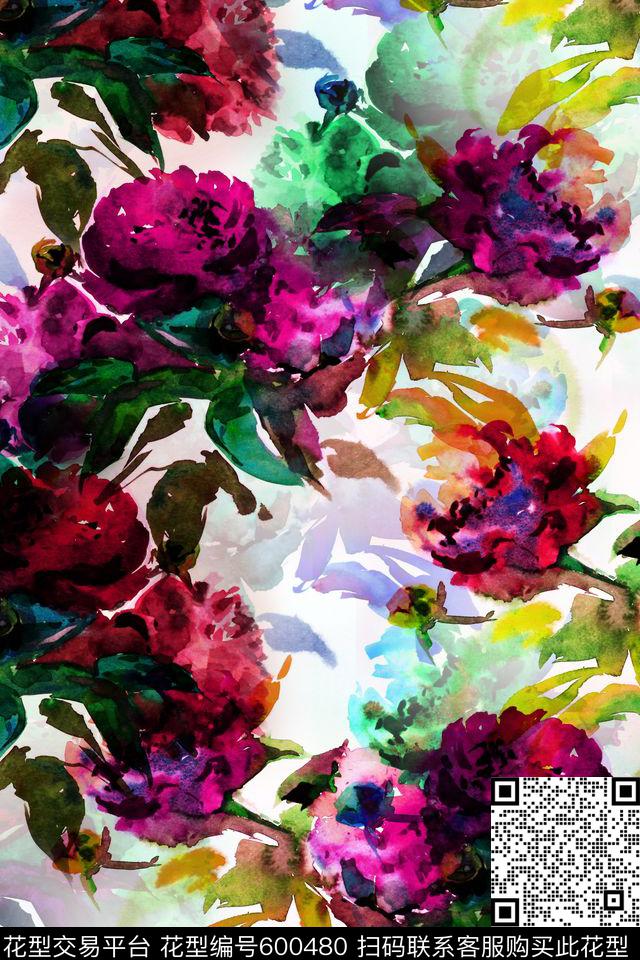 大花数码印花华亿平台下载（图片编号: 600480） - 瓦栏（Walan）