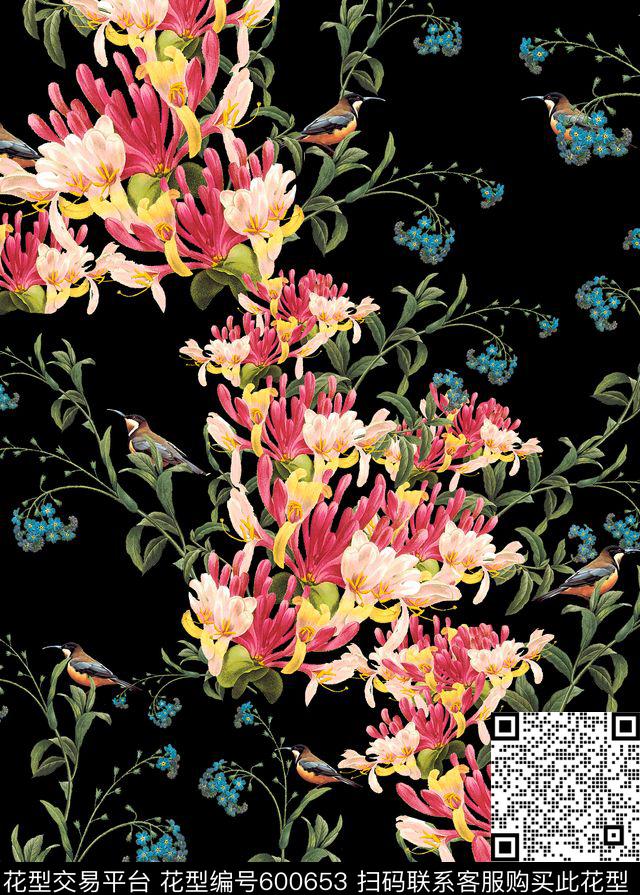 花朵花卉数码印花华亿平台下载（图片编号: 600653） - 瓦栏（Walan）