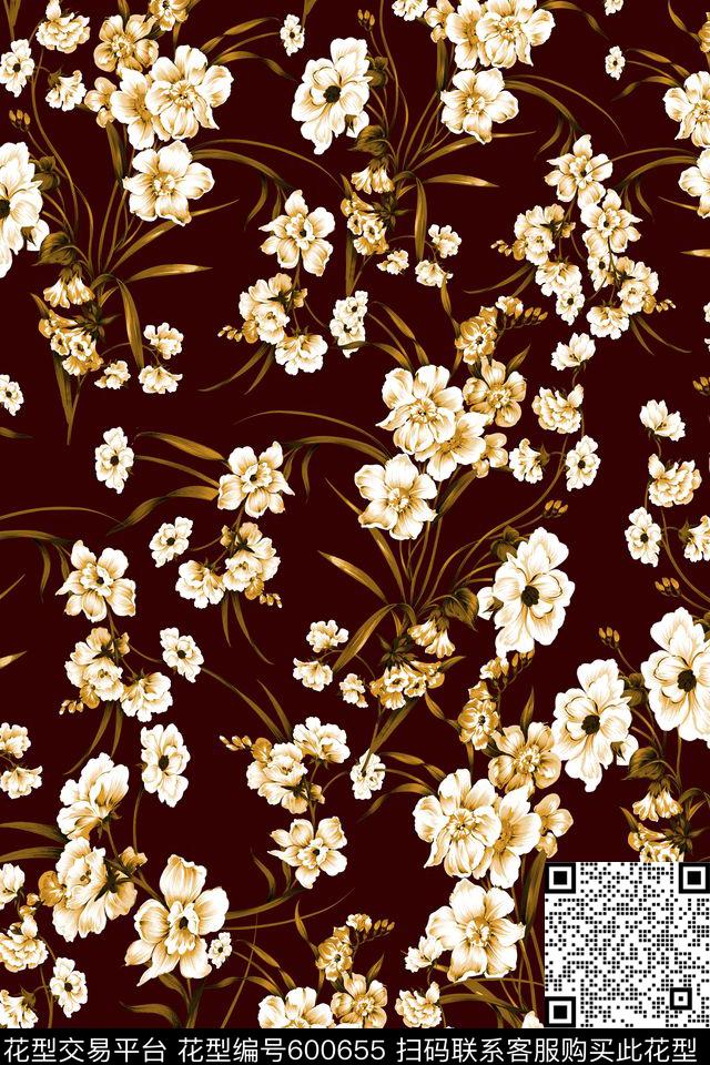 花朵花卉数码印花华亿平台下载（图片编号: 600655） - 瓦栏（Walan）