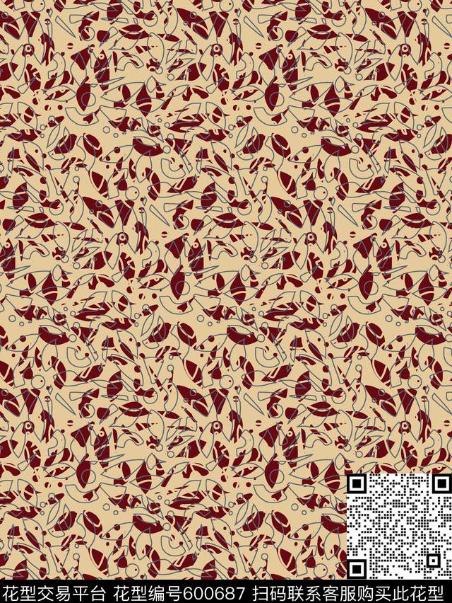 男装衬衫小碎花传统印花华亿平台下载（图片编号: 600687） - 瓦栏（Walan）