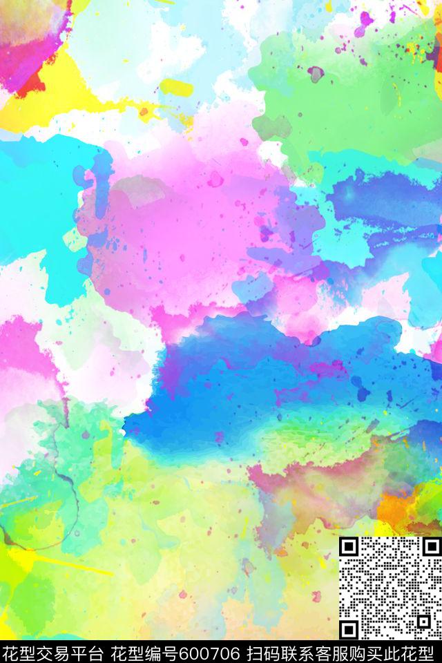 手绘水彩水彩风格底纹彩色水彩图案数码印花华亿平台下载（图片编号: 600706） - 瓦栏（Walan）