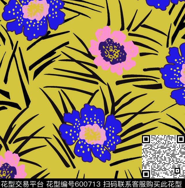 花朵花卉数码印花华亿平台下载（图片编号: 600713） - 瓦栏（Walan）