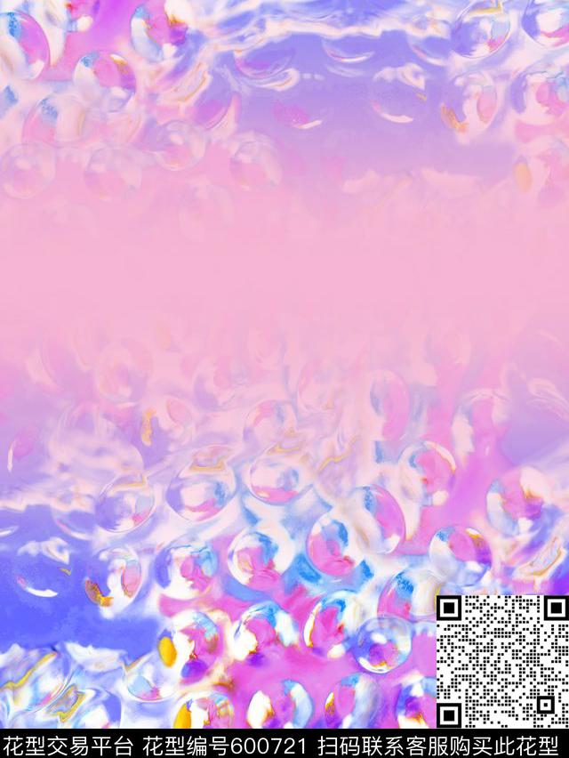 渐变泡泡旗袍数码印花华亿平台下载（图片编号: 600721） - 瓦栏（Walan）