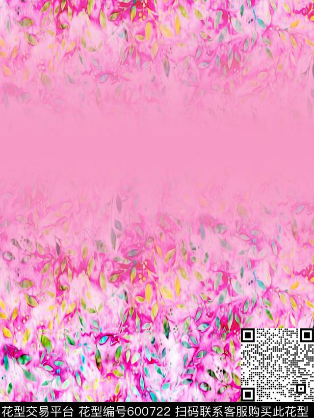 渐变叶子女装数码印花华亿平台下载（图片编号: 600722） - 瓦栏（Walan）