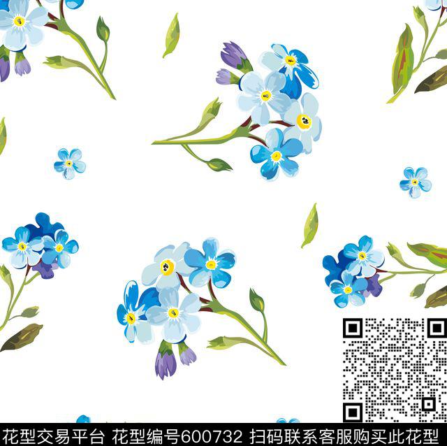 大花花朵花卉印花华亿平台下载（图片编号: 600732） - 瓦栏（Walan）