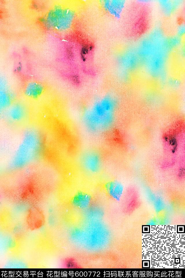 手绘水彩水彩肌理数码印花华亿平台下载（图片编号: 600772） - 瓦栏（Walan）