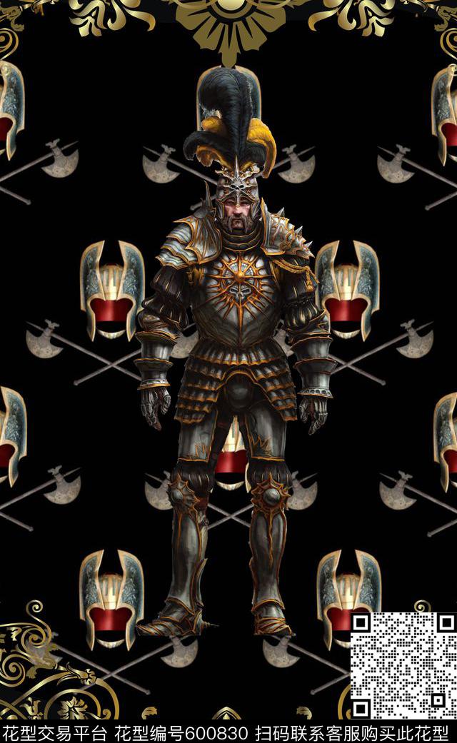 铠钾人　花纹数码印花华亿平台下载（图片编号: 600830） - 瓦栏（Walan）